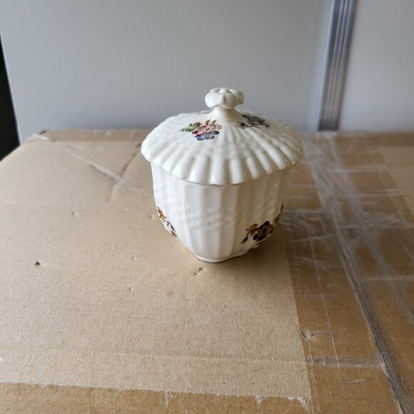 Vintage Copeland Spode Wicker Lane Covered Sugar Bowl GUC SEE PICS "BIN H" - Picture 5 of 9